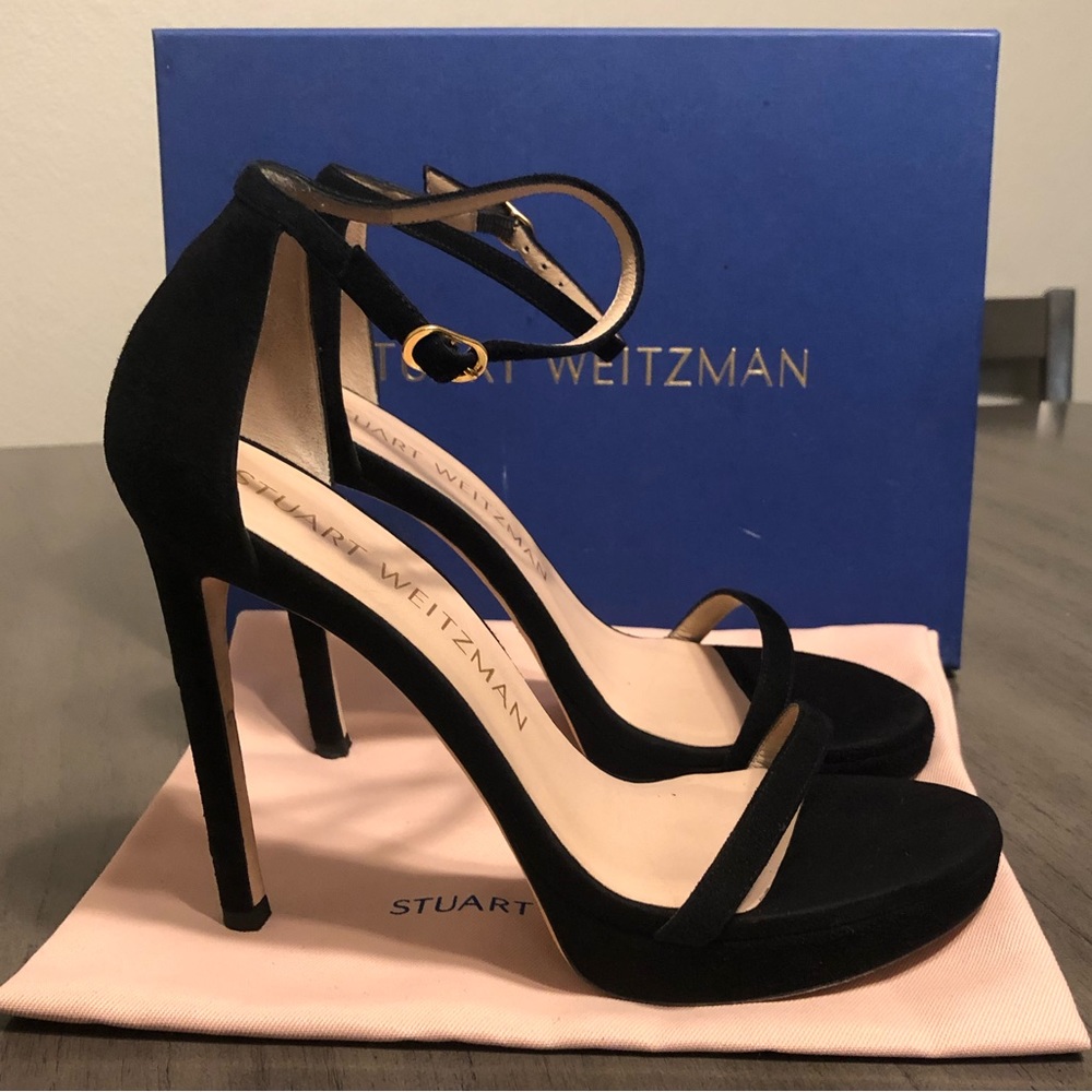 Stuart Weitzman Nudist Disco Platform Sandals/Heels in Suede